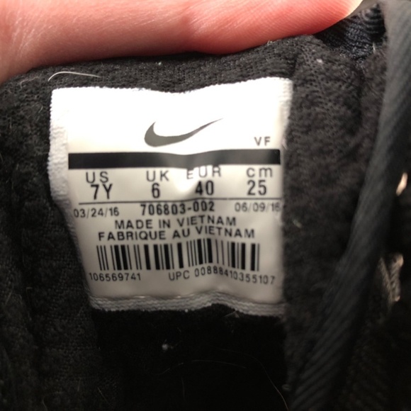 Nike Air Lunar Force 1 Black High Top Sneakers Size 7 Youth - Picture 8 of 13